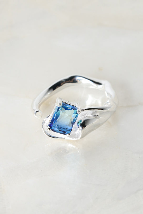 Silver Blue Orbit 925 Ring