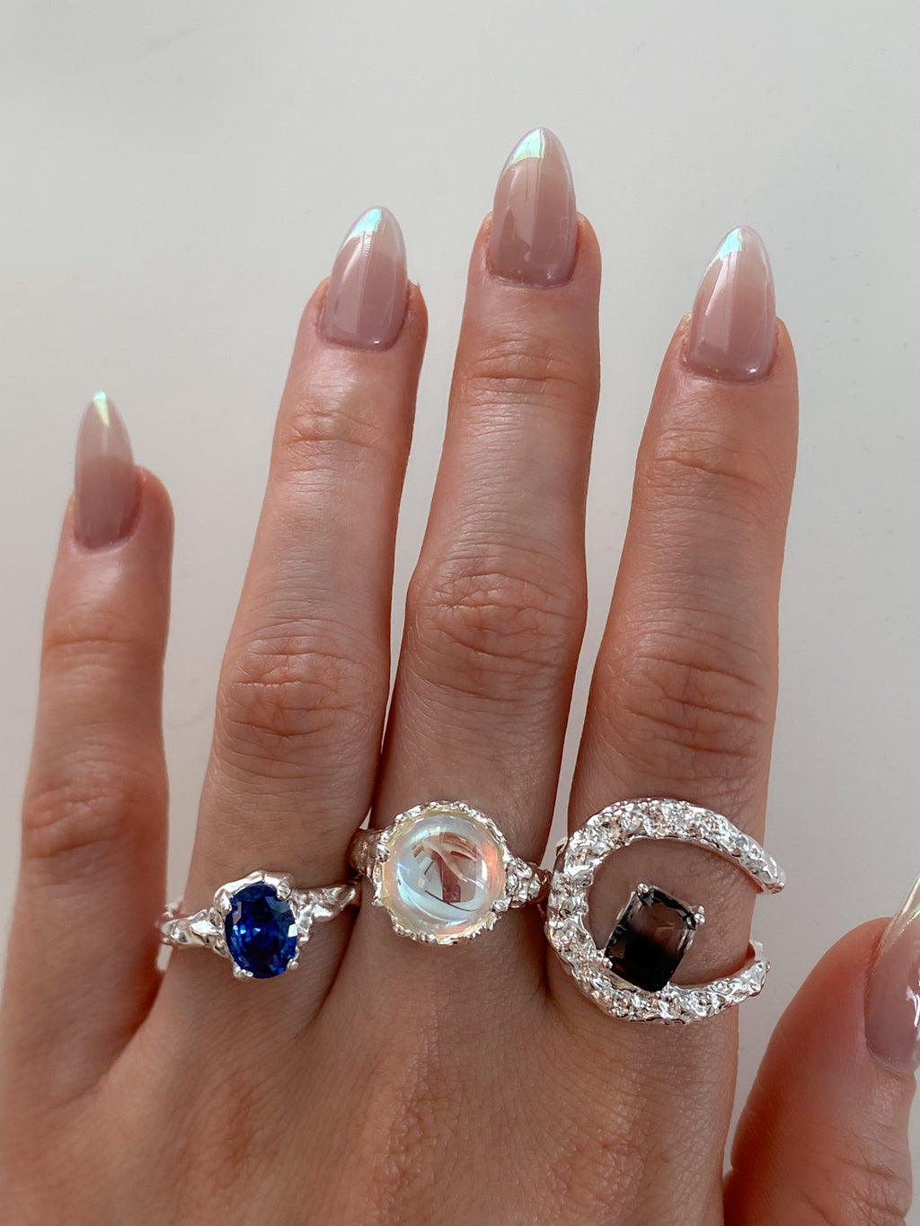 Silver Black Galactica 925 Ring