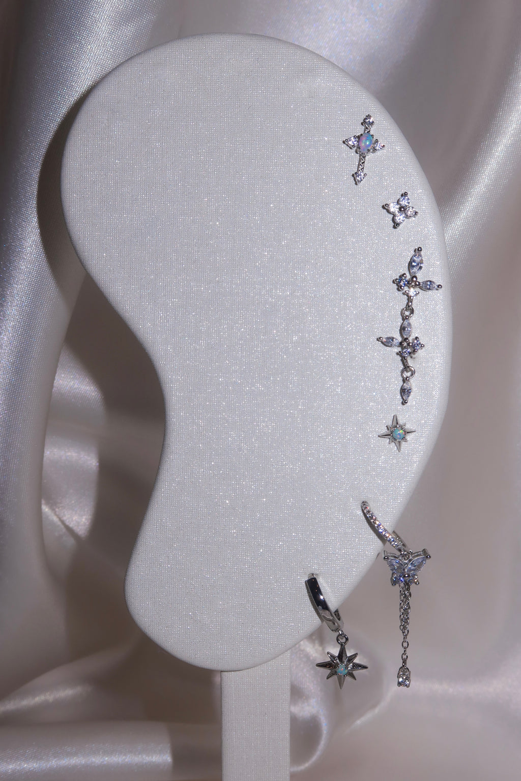 Silver Crystal Blossom 925 Earrings