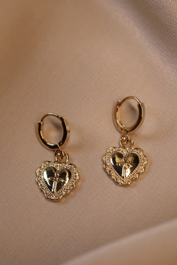 heart drop earrings