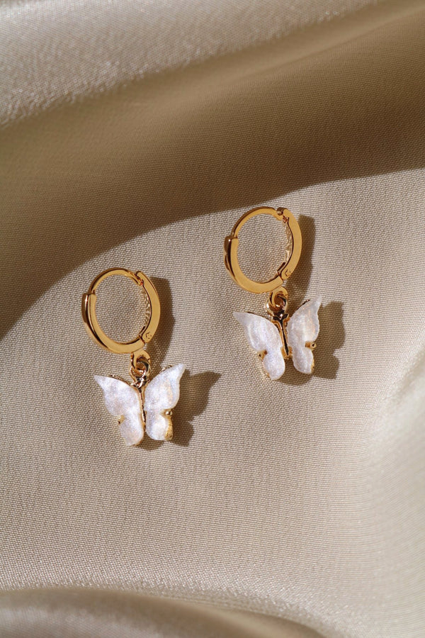 Pearly Butterfly Earrings