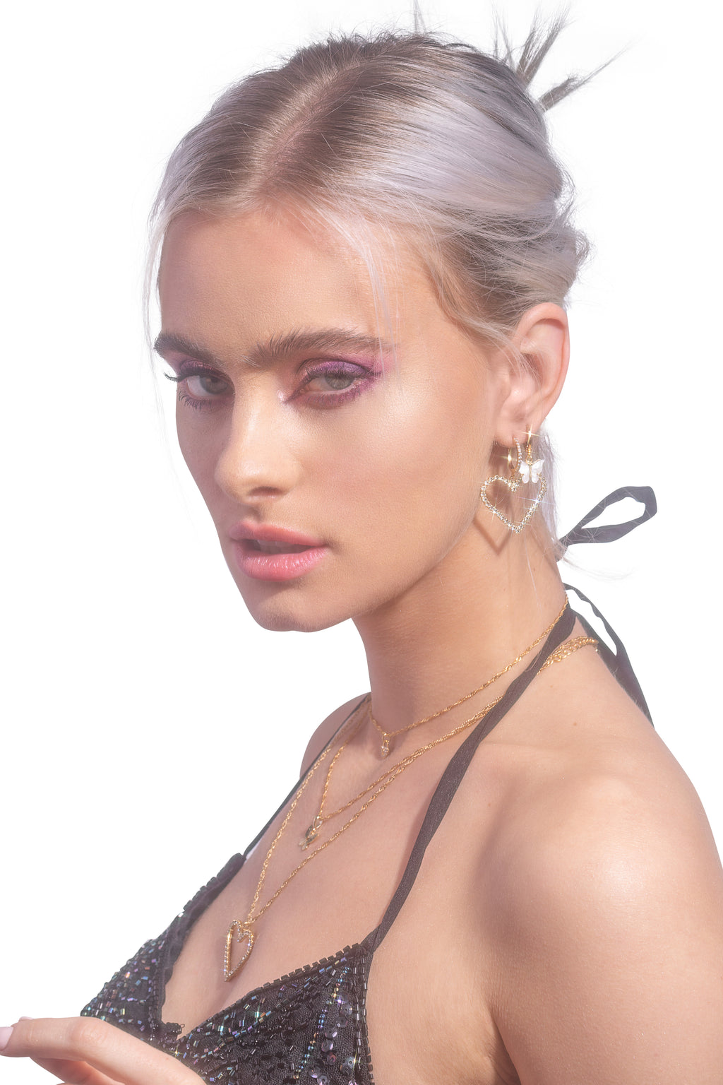 Pearl Butterfly Huggie Earrings-Chvker Jewelry