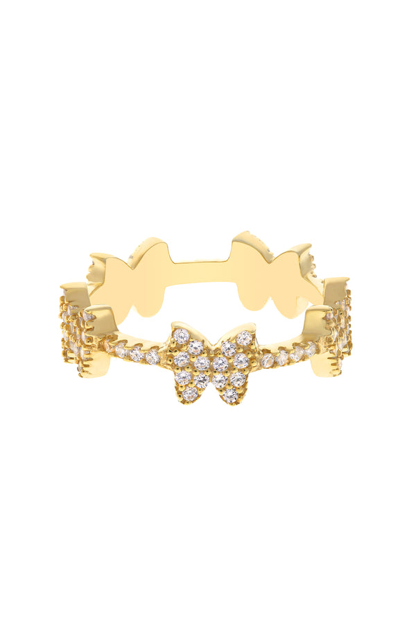 Amira Pavé Butterfly Vermeil Ring-Chvker Jewelry