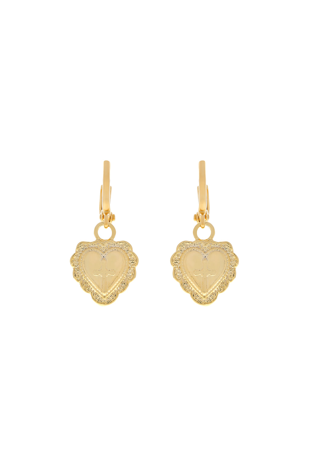 Amore Heart Huggie Earrings-Chvker Jewelry