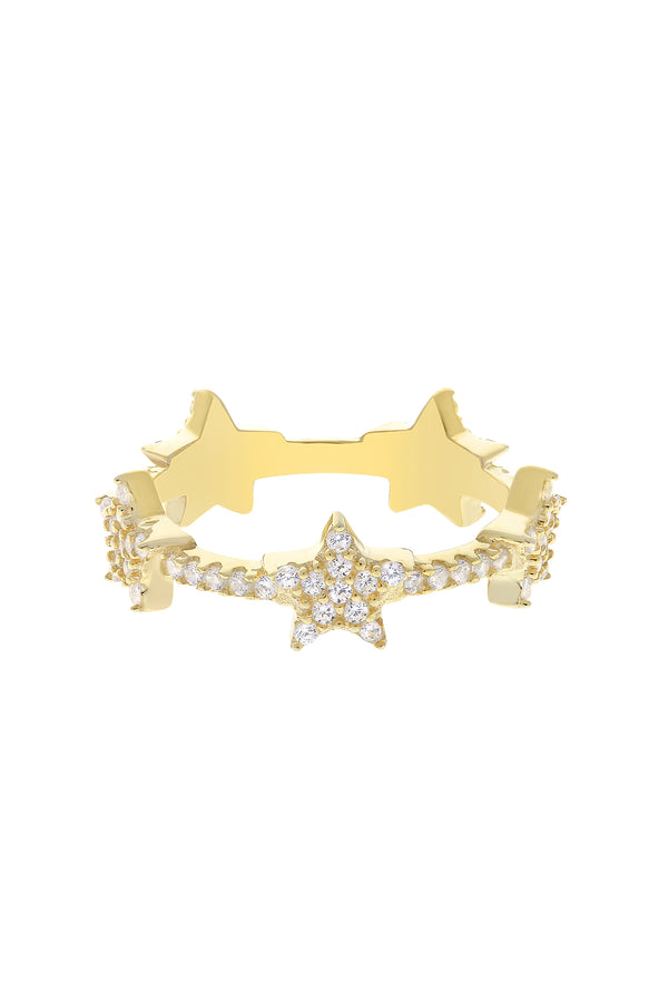 Ariel Pavé Star Vermeil Ring-Chvker Jewelry