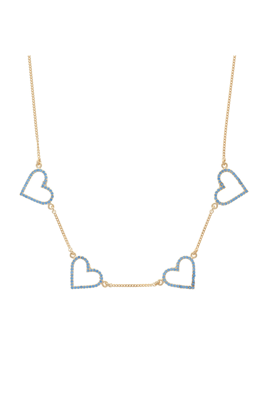 Blue Amorette Pavé Heart Vermeil Choker-Chvker Jewelry