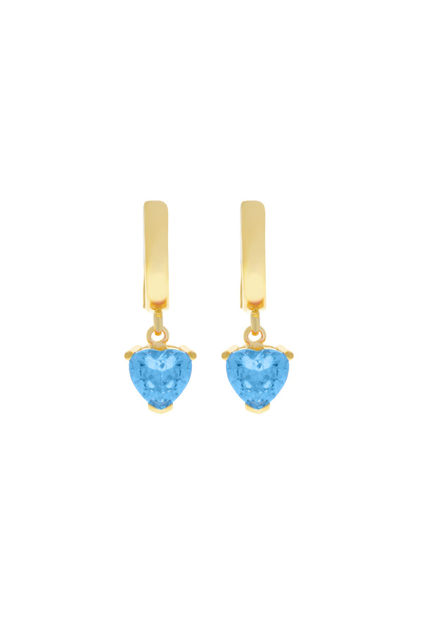 Blue Chéri Heart Vermeil Earrings image-Chvker Jewelry