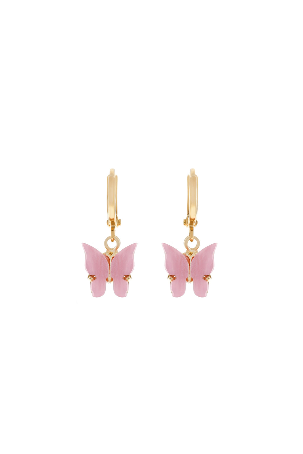 Blush Butterfly Huggie Earrings-Chvker Jewelry