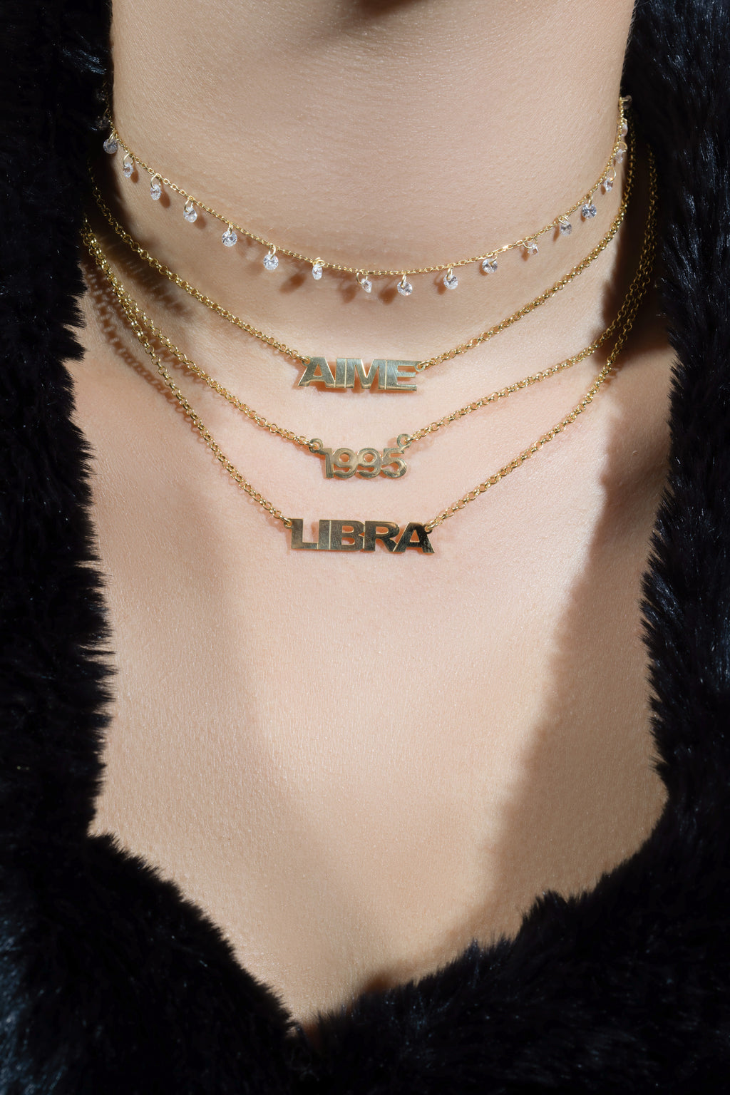 Zodiac Nameplate Vermeil Necklace-Chvker Jewelry