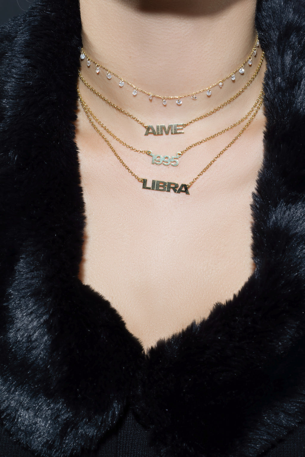 Zodiac Nameplate Vermeil Necklace-Chvker Jewelry