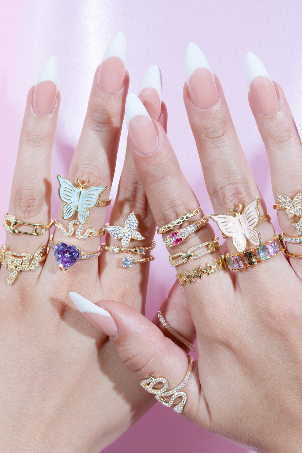 Blue Enamel Butterfly Vermeil Ring-Chvker Jewelry