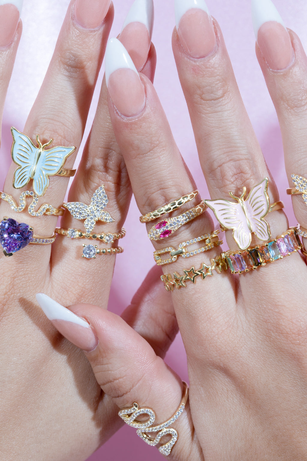 Blue Enamel Butterfly Vermeil Ring-Chvker Jewelry