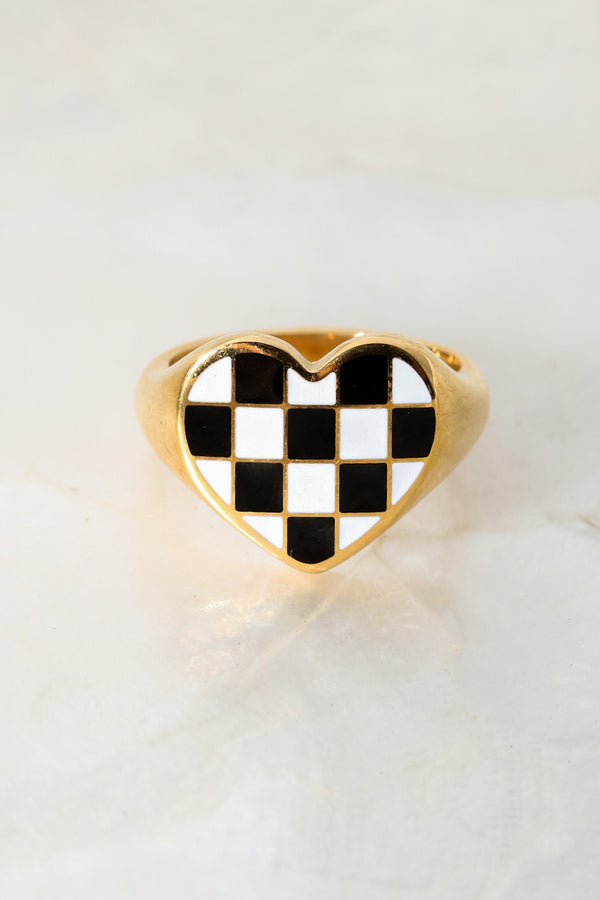 Checkered Signet Ring