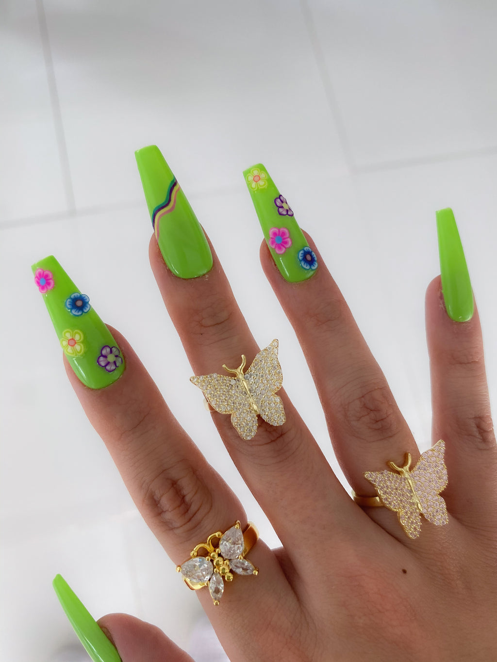 Pink Pavé Butterfly Vermeil Ring-Chvker Jewelry