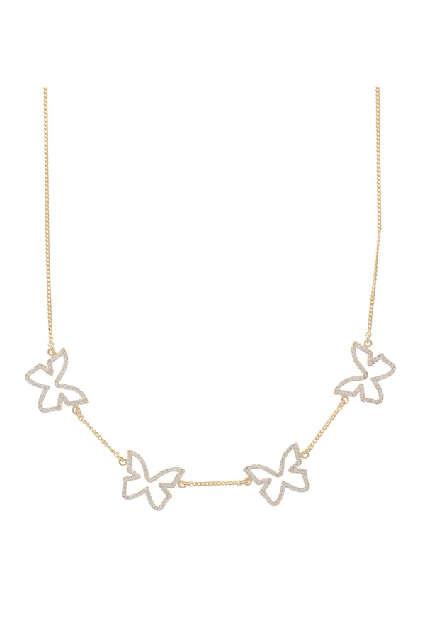 Clear Farasha Pavé Butterfly Vermeil Choker-Chvker Jewelry