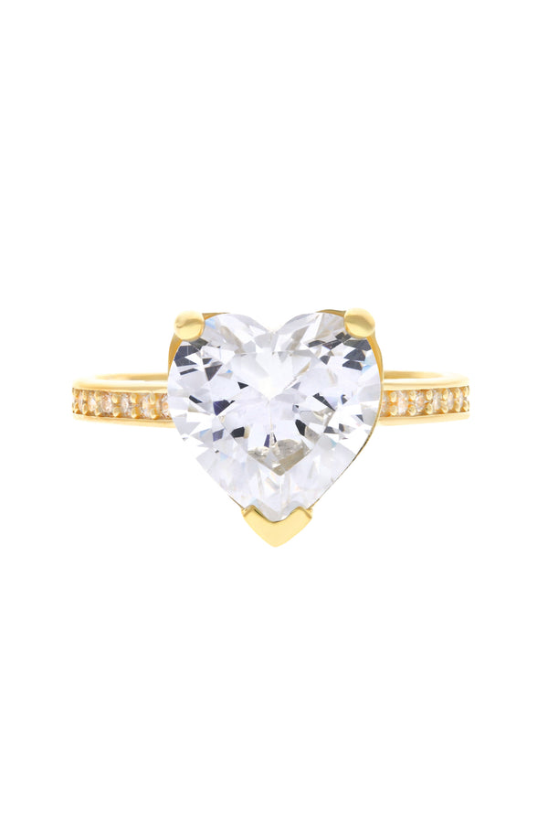 Clear Paris Heart Vermeil Ring image-Chvker Jewelry