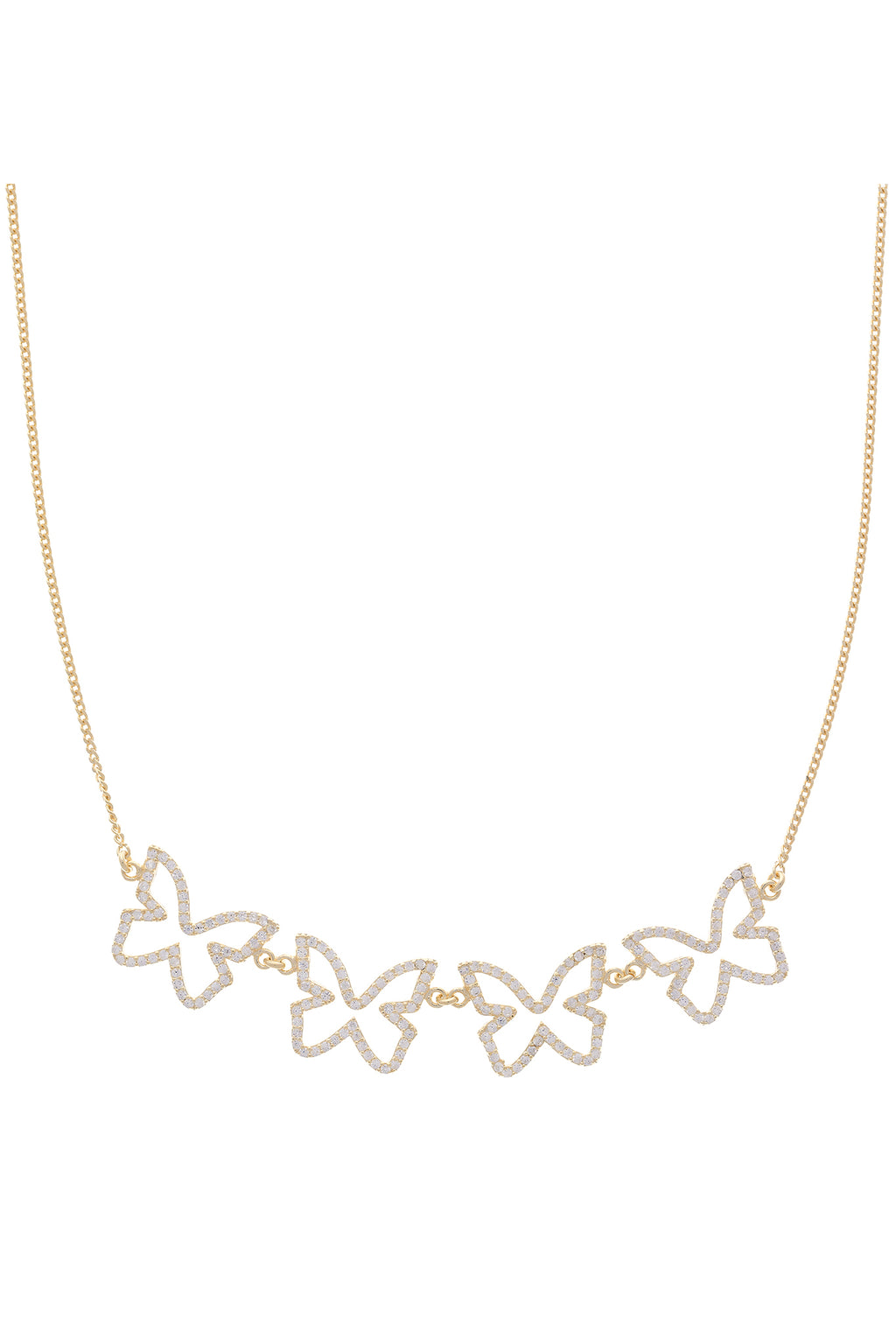 Clear Farasha Row Pavé Butterfly Vermeil Choker-Chvker Jewelry