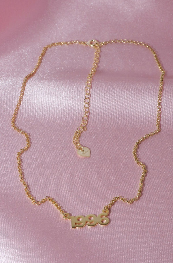 Custom Year Vermeil Necklace-Chvker Jewelry