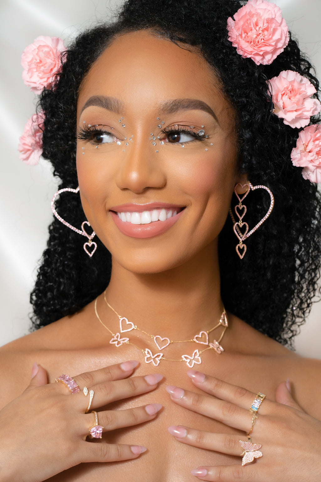 Pink Pavé Butterfly Vermeil Ring-Chvker Jewelry