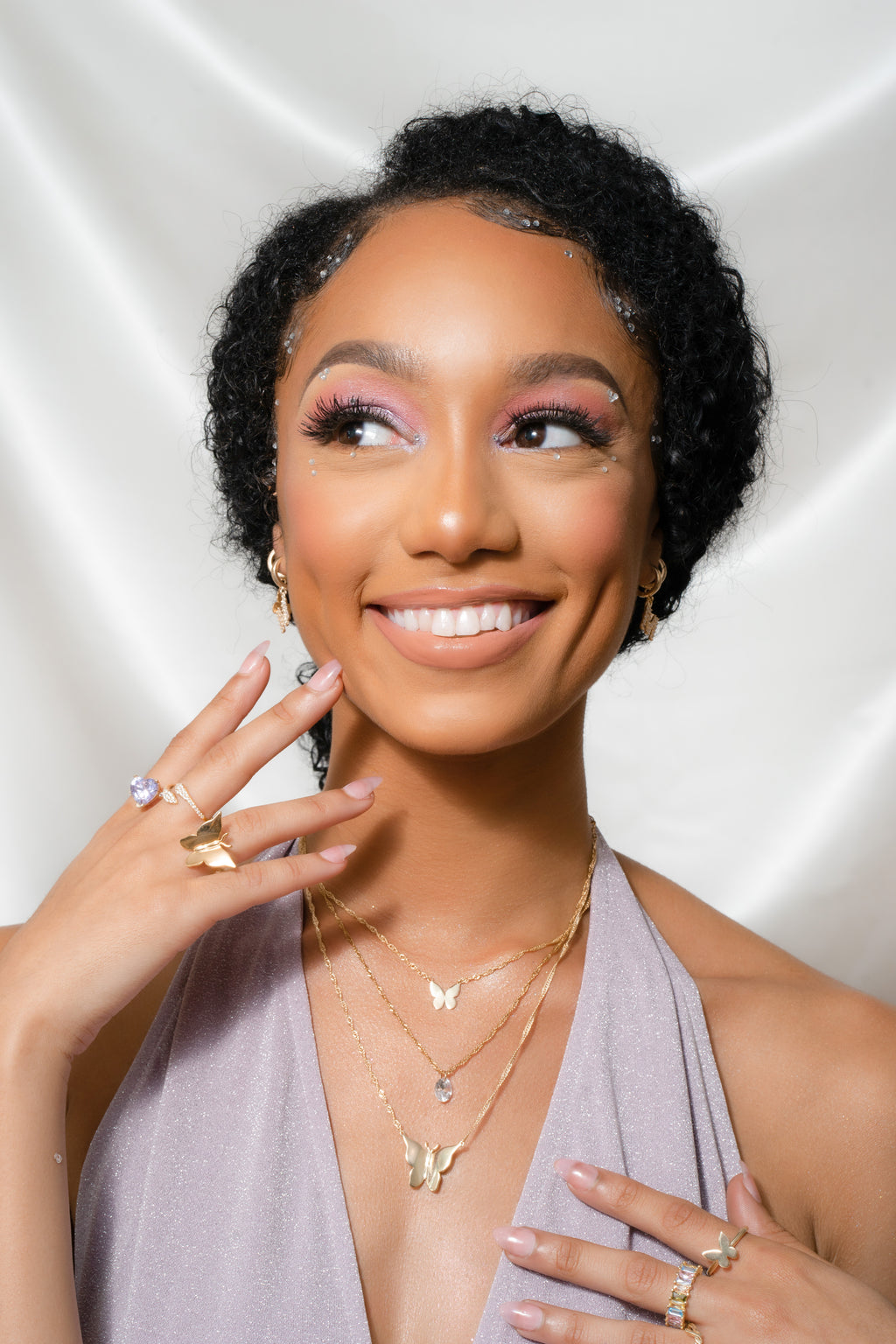 Gold Butterfly Vermeil Necklace image-Chvker Jewelry