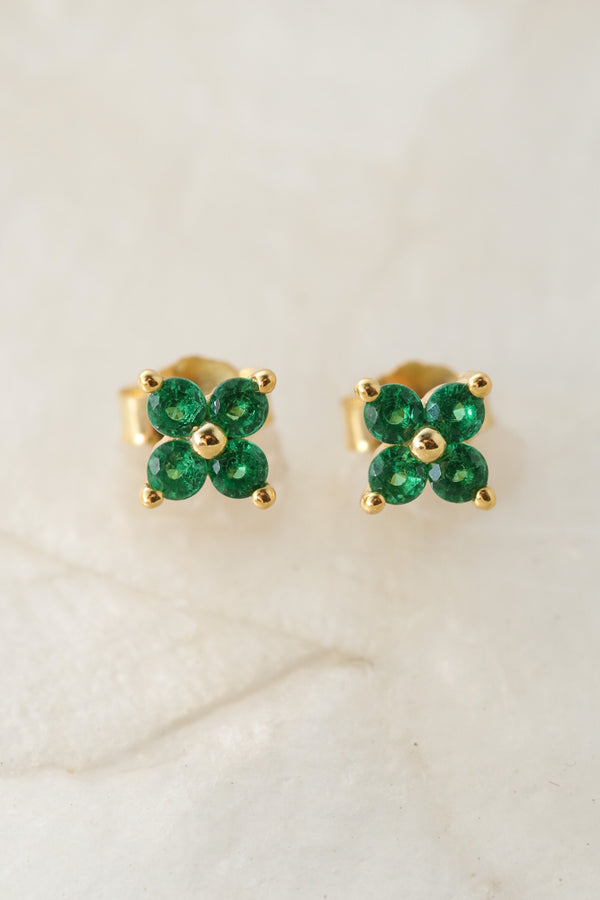 Emerald Blossom 925 Earrings