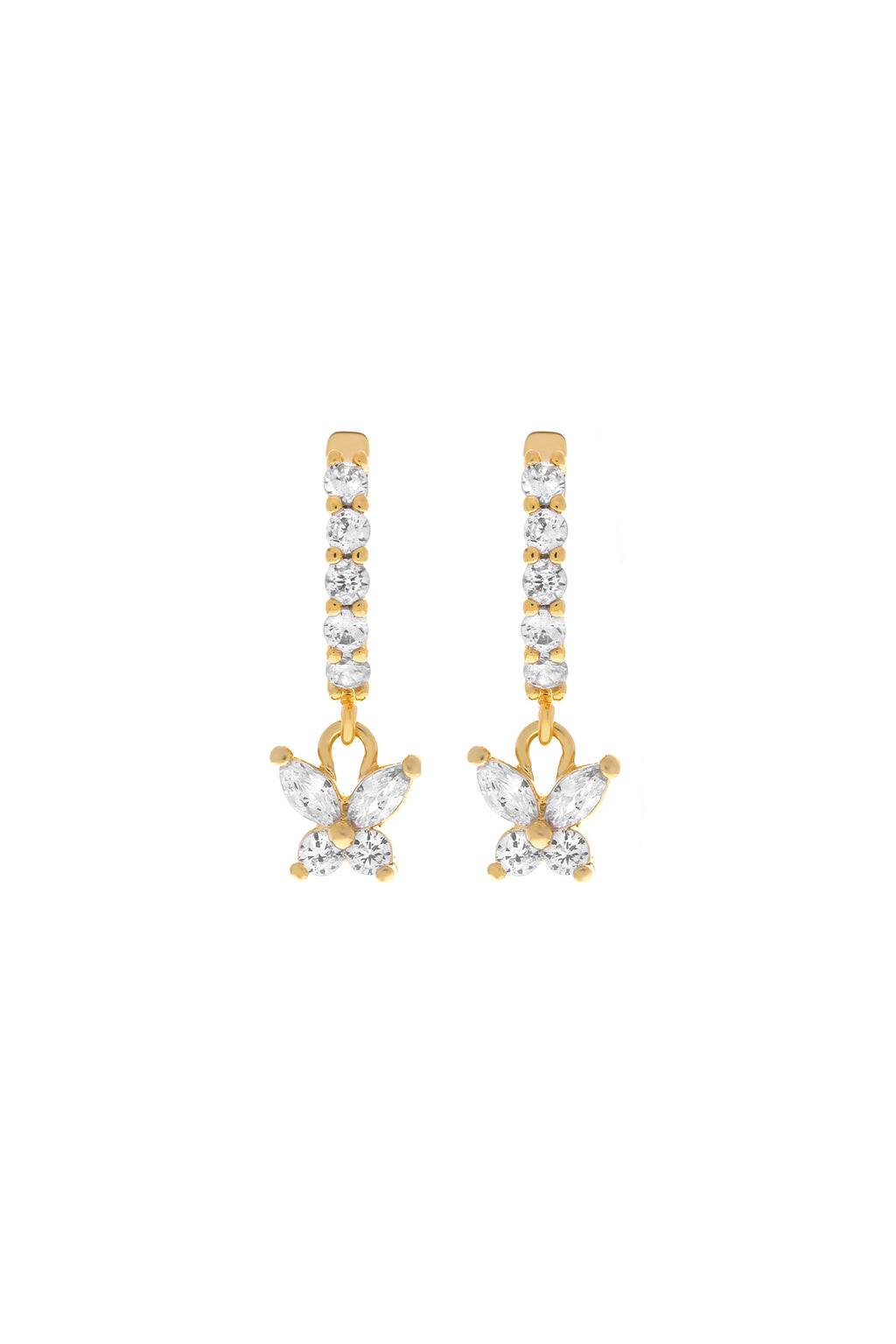 Farfalla Butterfly CZ Huggie Earrings image-Chvker Jewelry