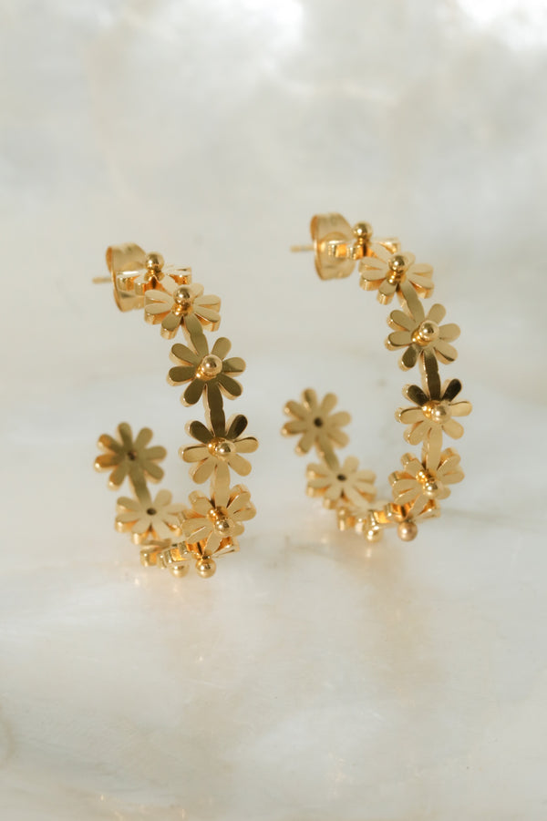 Fleur Hoop Earrings