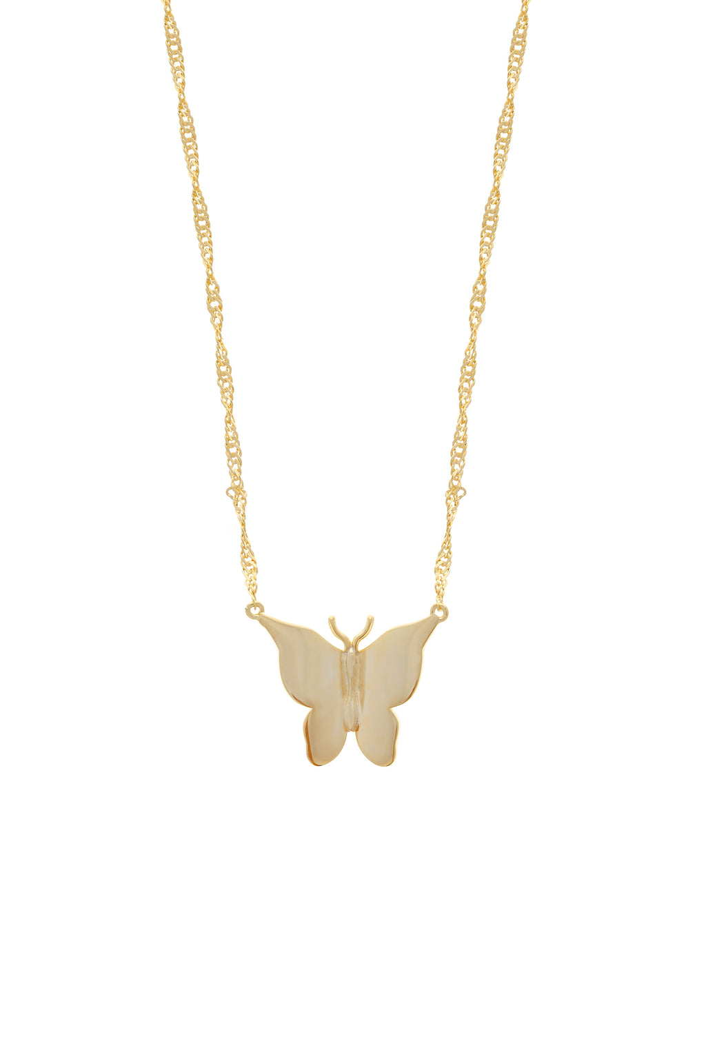 Gold Butterfly Vermeil Necklace-Chvker Jewelry