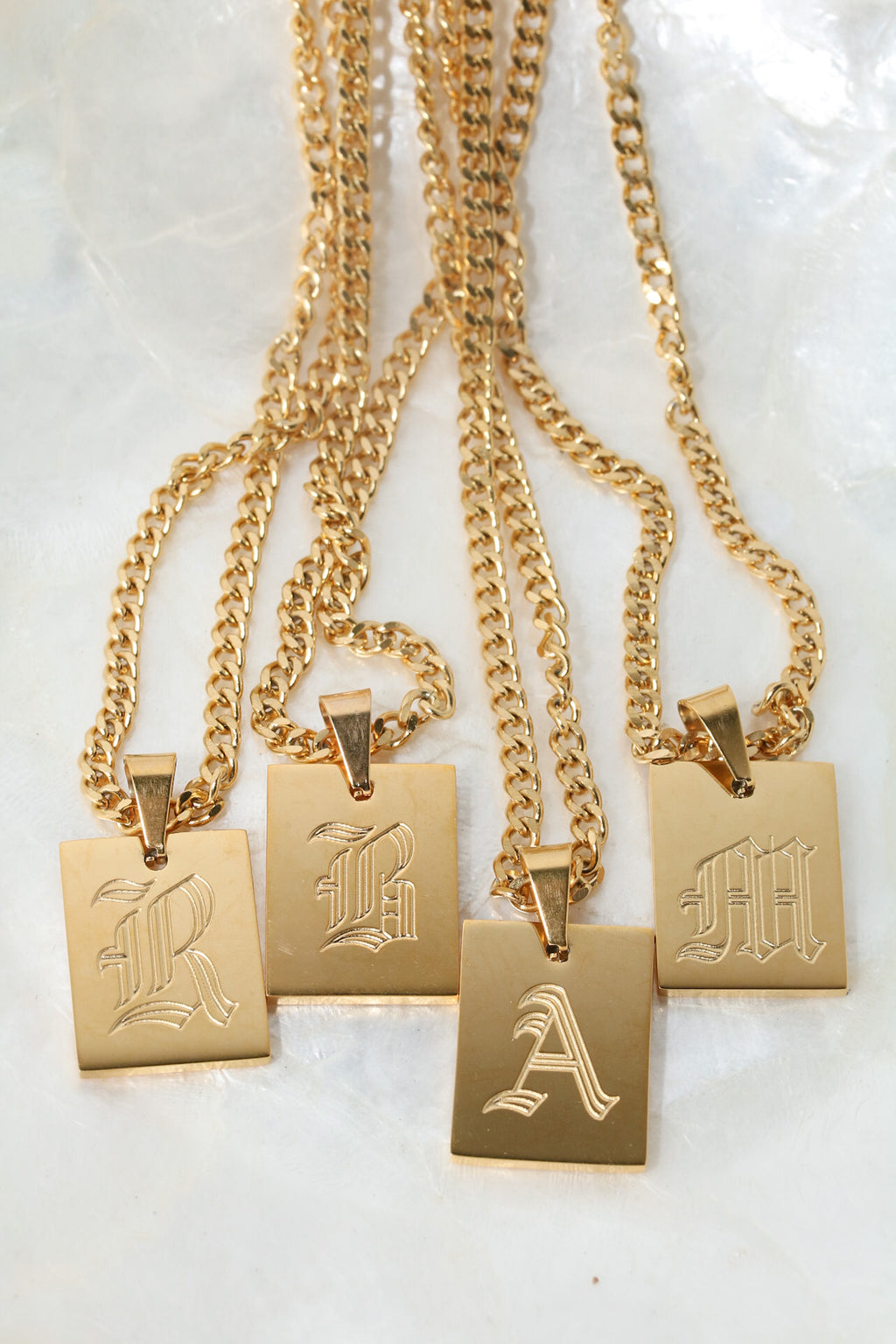 Gothic Initial Necklace