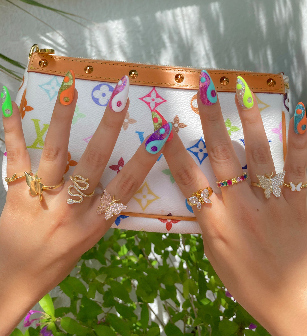 Pink Pavé Butterfly Vermeil Ring-Chvker Jewelry