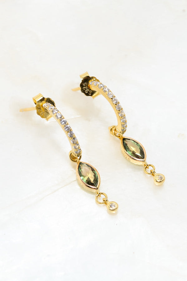 Green Moon Dust 925 Earrings