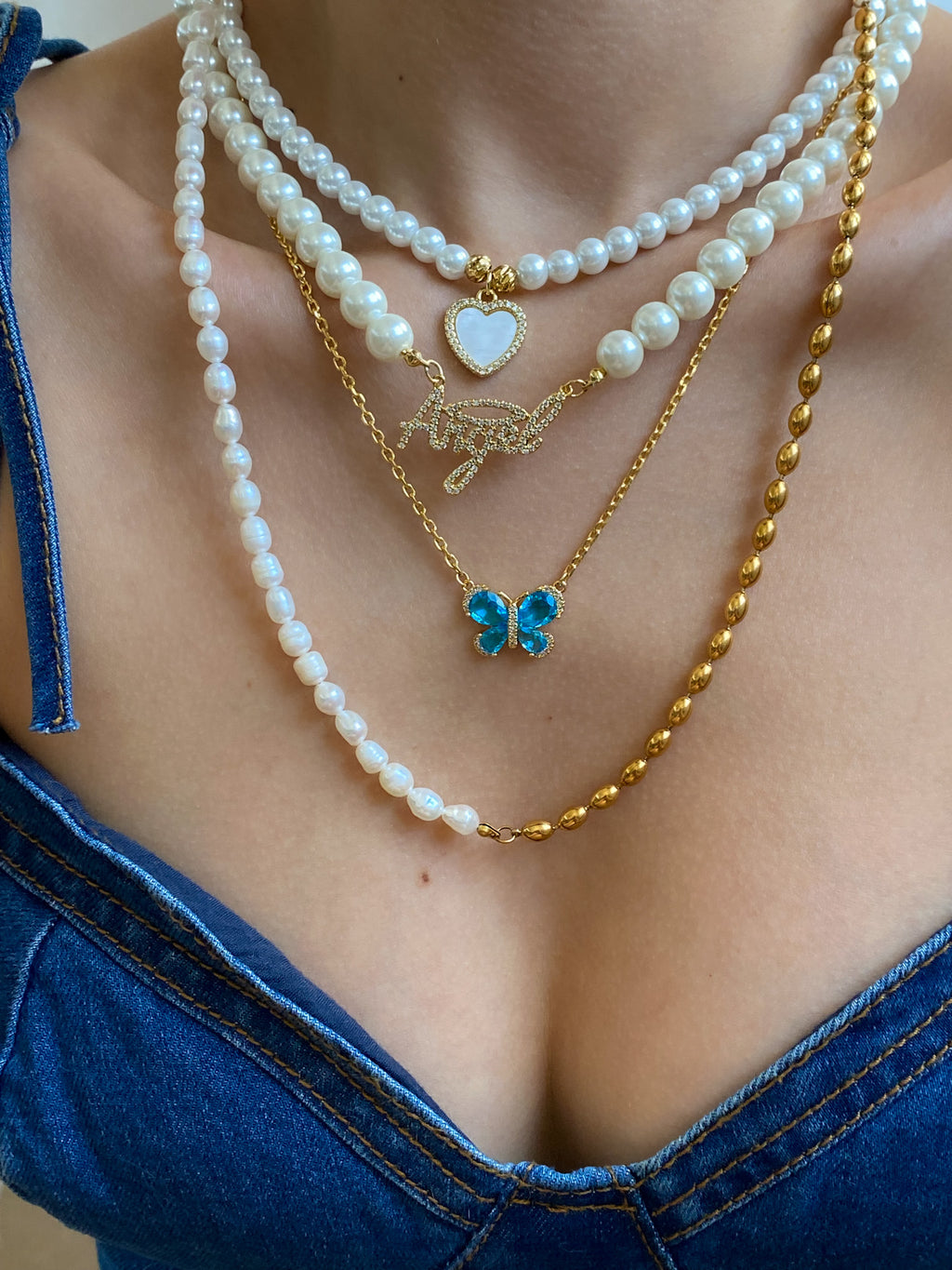Marjorie Pearl Heart Necklace – Love Stylize