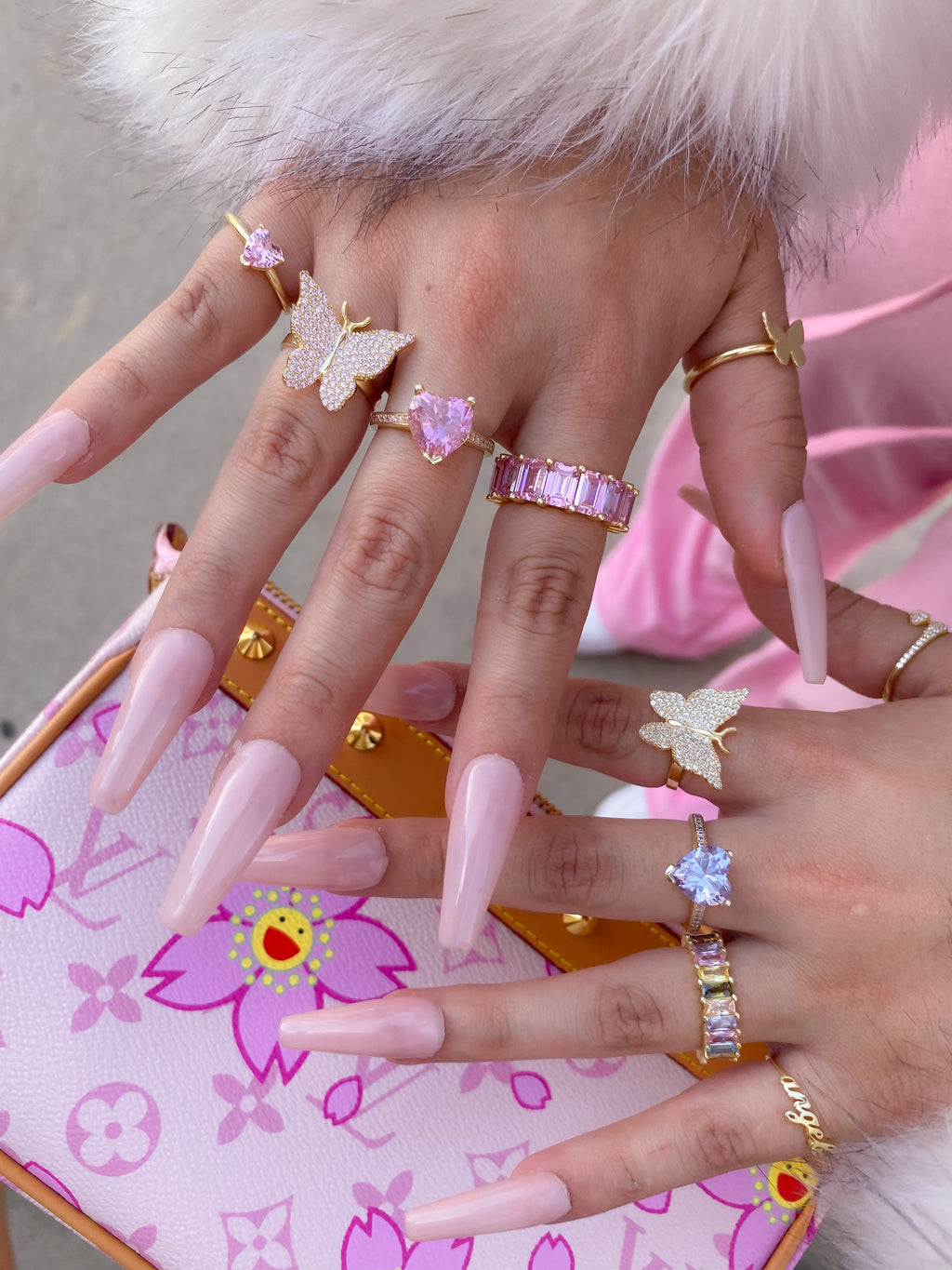 Clear Pavé Butterfly Vermeil Ring-Chvker Jewelry