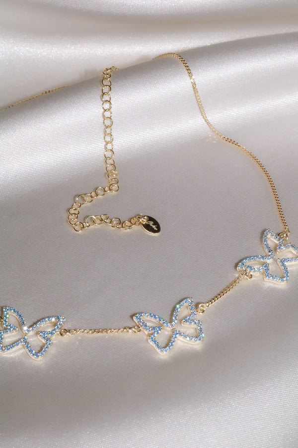 Blue Farasha Pavé Butterfly 925 Choker