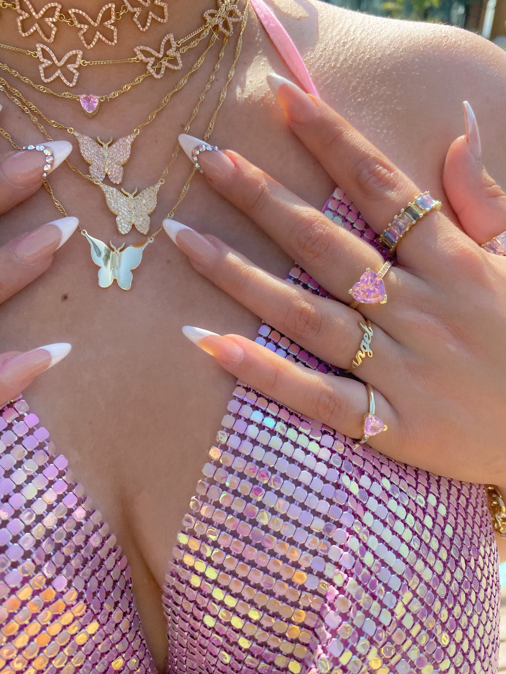 Gold Butterfly Vermeil Necklace-Chvker Jewelry