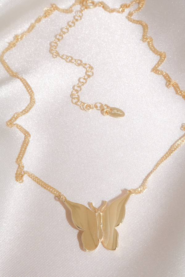 Gold Butterfly Vermeil Necklace-Chvker Jewelry