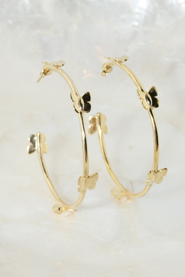 Large Farrah Butterfly 925 Hoops