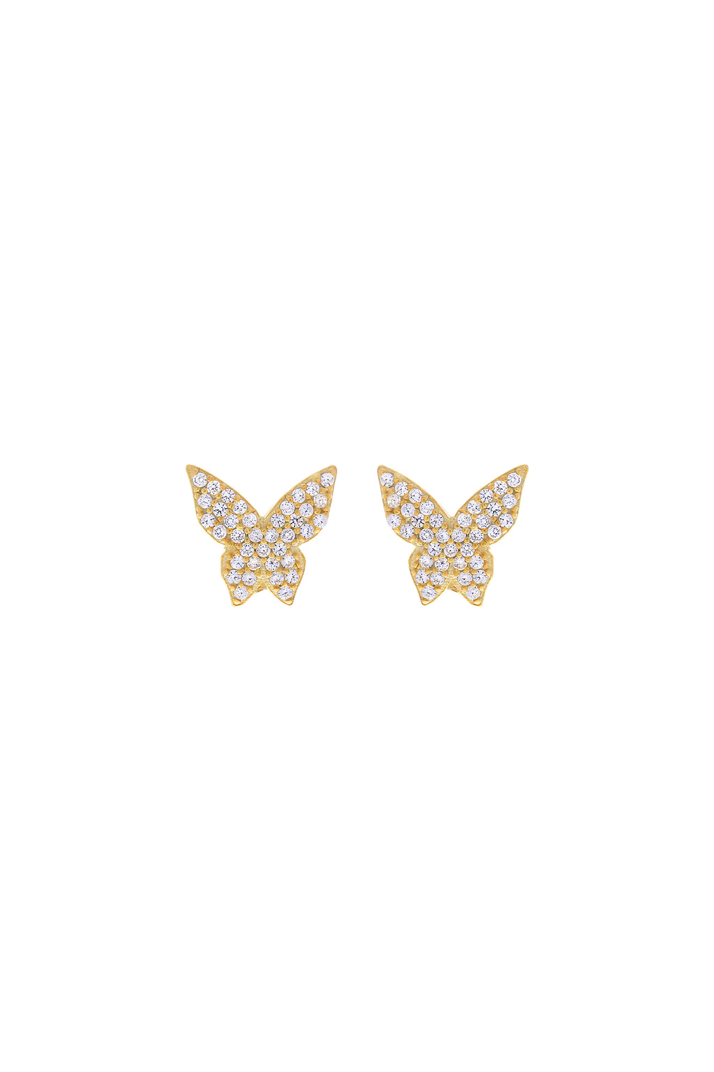 Mini Pavé Butterfly Vermeil Studs-Chvker Jewelry