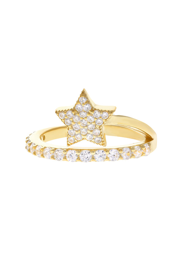 Nova Pavé Star Vermeil Ring-Chvker Jewelry