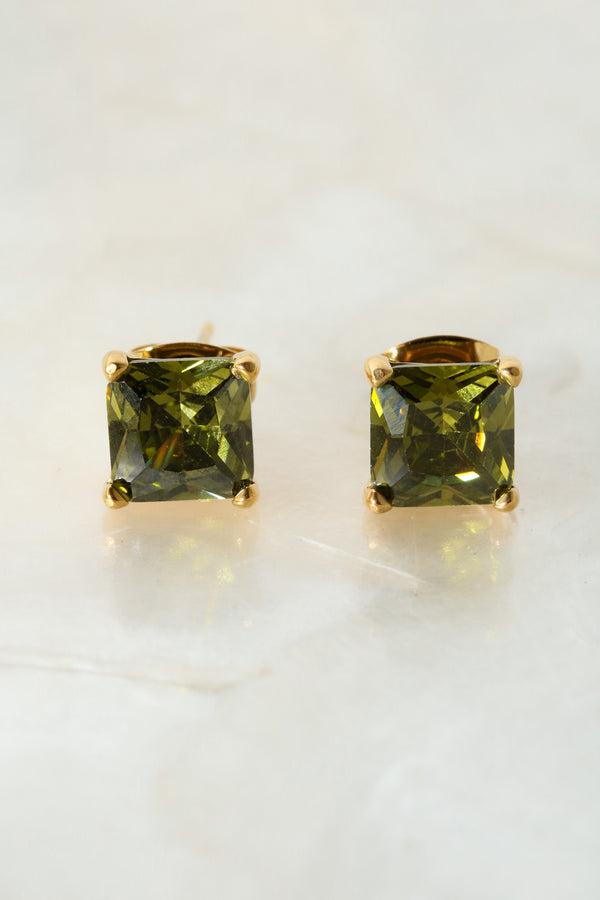 Olive Gemma Earrings