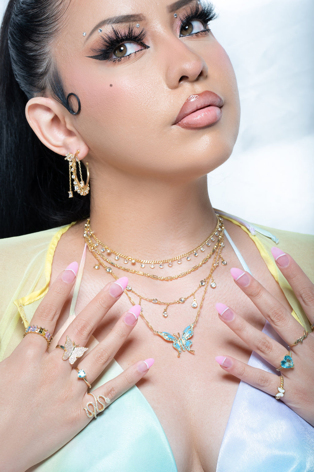 Pink Pavé Butterfly 925 Ring