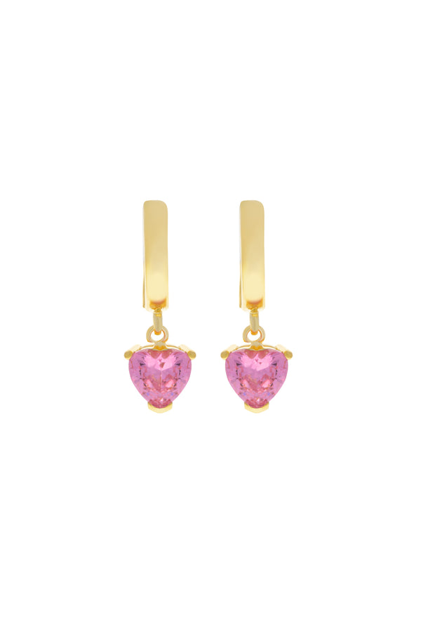 Pink Chéri Heart Vermeil Earrings image-Chvker Jewelry
