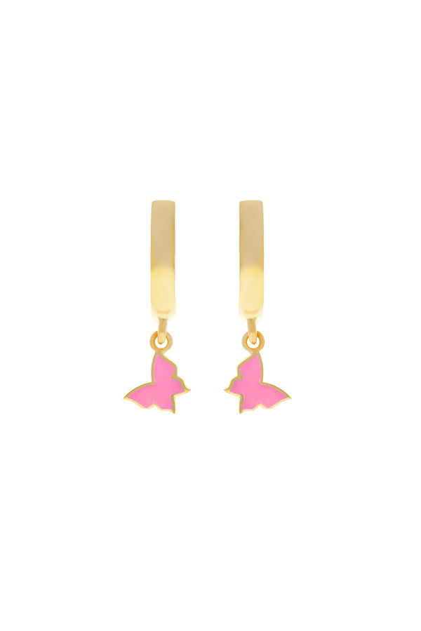 Pink Trixie Butterfly Vermeil Earrings-Chvker Jewelry