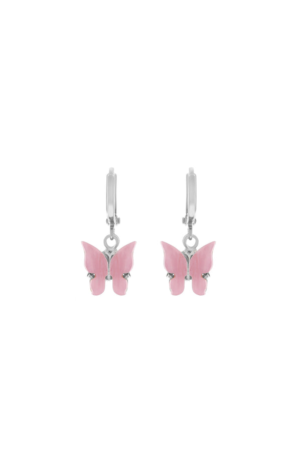 Silver Blush Butterfly Earrings-Chvker Jewelry