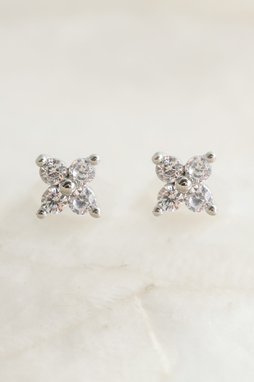 Silver Crystal Blossom 925 Earrings