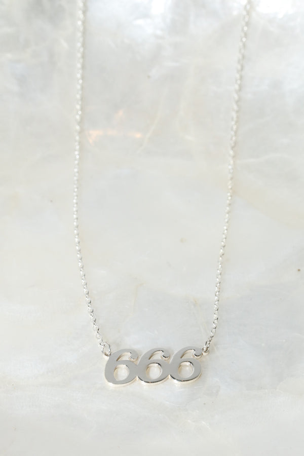 Silver 666 Angel Number 925 Necklace