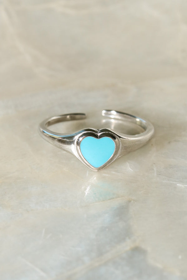 Silver Cotton Candy Heart 925 Ring