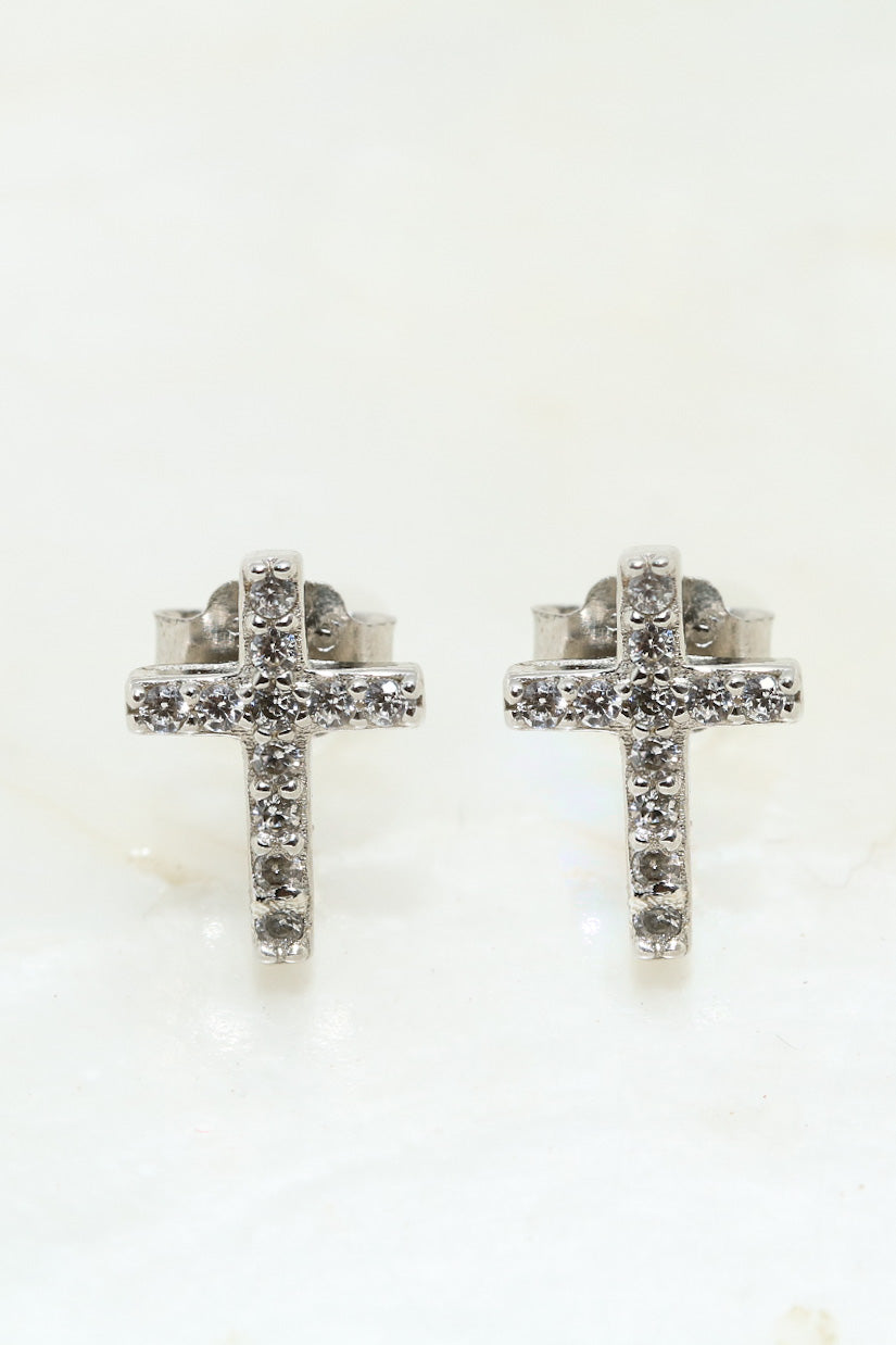 Silver Faithful 925 Stud Earrings