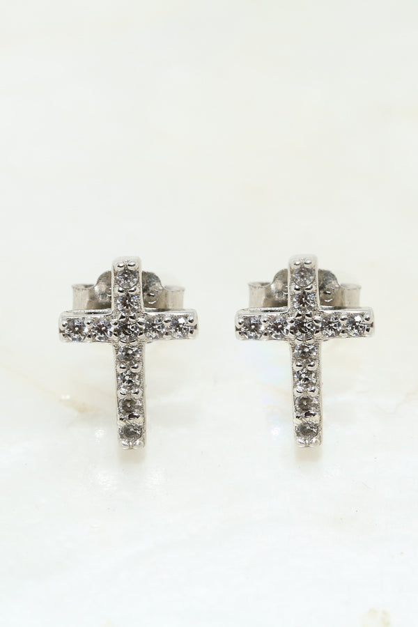 Silver Faithful 925 Stud Earrings