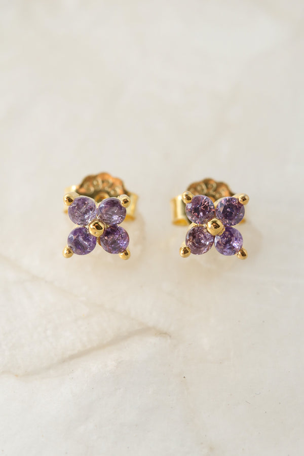 Violet Blossom 925 Earrings